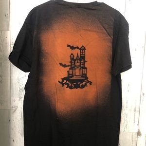 Men’s Halloween T-shirt, black size 2 XL handmade bleached